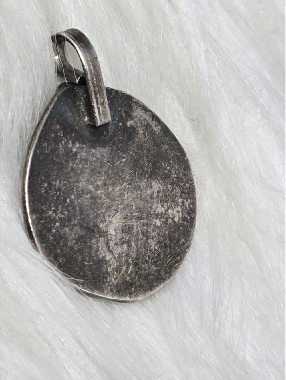 Southwestern Sterling Silver Turquoise Concho Pendant - Picture 2 of 8